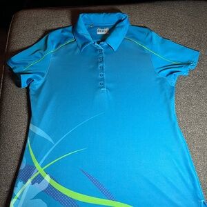 Under Armour Heat Gear Women’s Polo Blue Loose Fit Size L